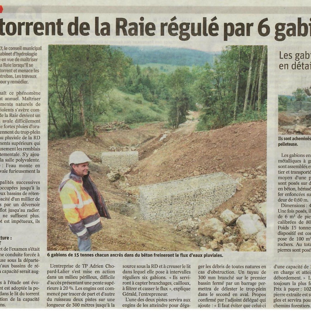 Gabion pour réguler un torrent
